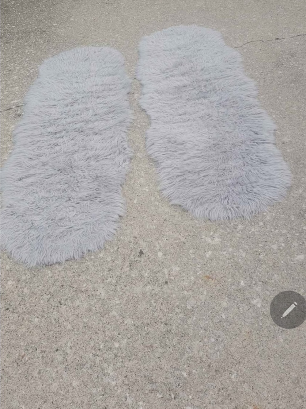 Soft Gray Faux Sheepskin Area Rugs - Plush Home Accent